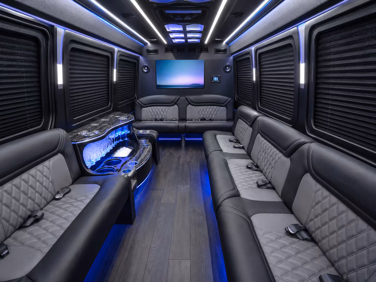 passaic 30 passenger party bus inside