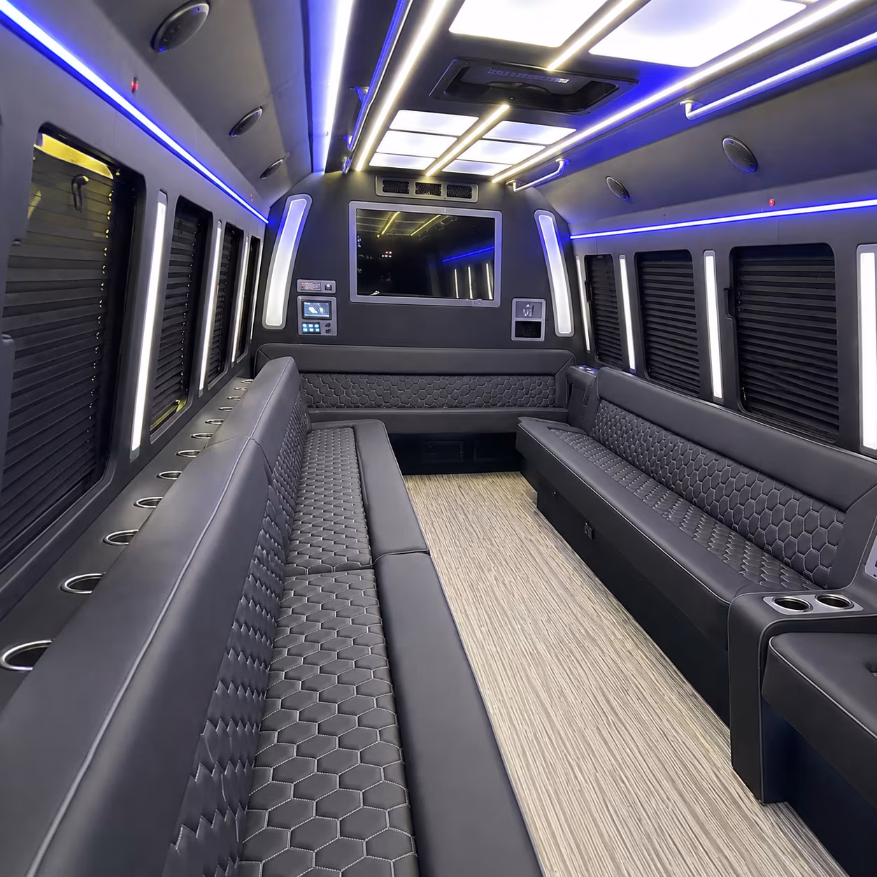 passaic 40 passenger party bus inside